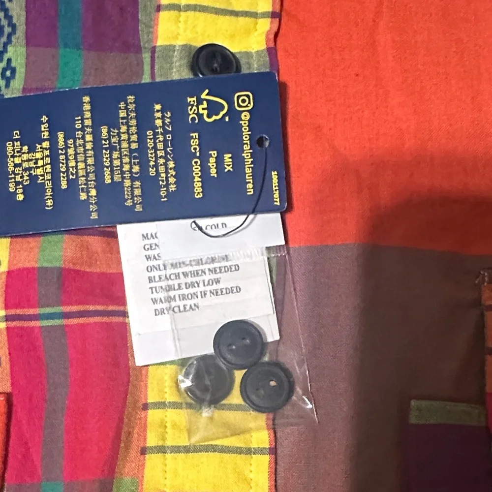 POLO RALPH LAUREN 

MADRAS LONG SLEEVE 
Colorful Plaid Button-Up Shirt - Picture 4 of 17